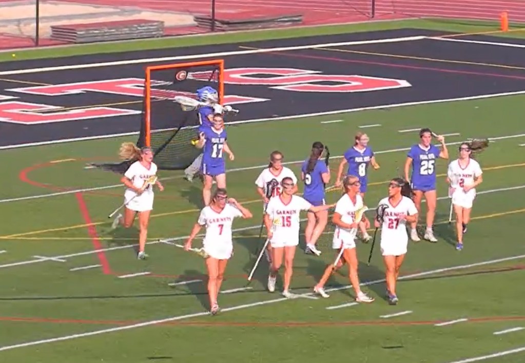 (PHOTO: The Rye Girls Lacrosse team celebrating a goal in a playoff win on May 26, 2026.)