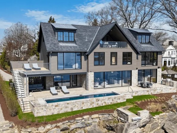 New $23M Waterfront Construction in Old Greenwich with Underground Car Gallery