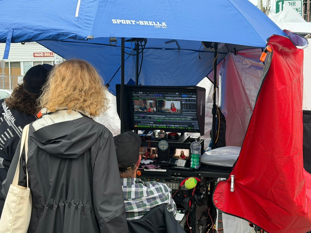 (PHOTO: The hit Apple TV series Your Friends and Neighbors returned to Rye to film season 3 of the show.)