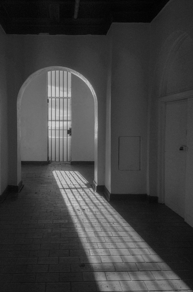 (PHOTO: Light and Shade. The Playland Baths offer a respite from the unrelenting sun which beats down on the beach. By Markus Peters.)