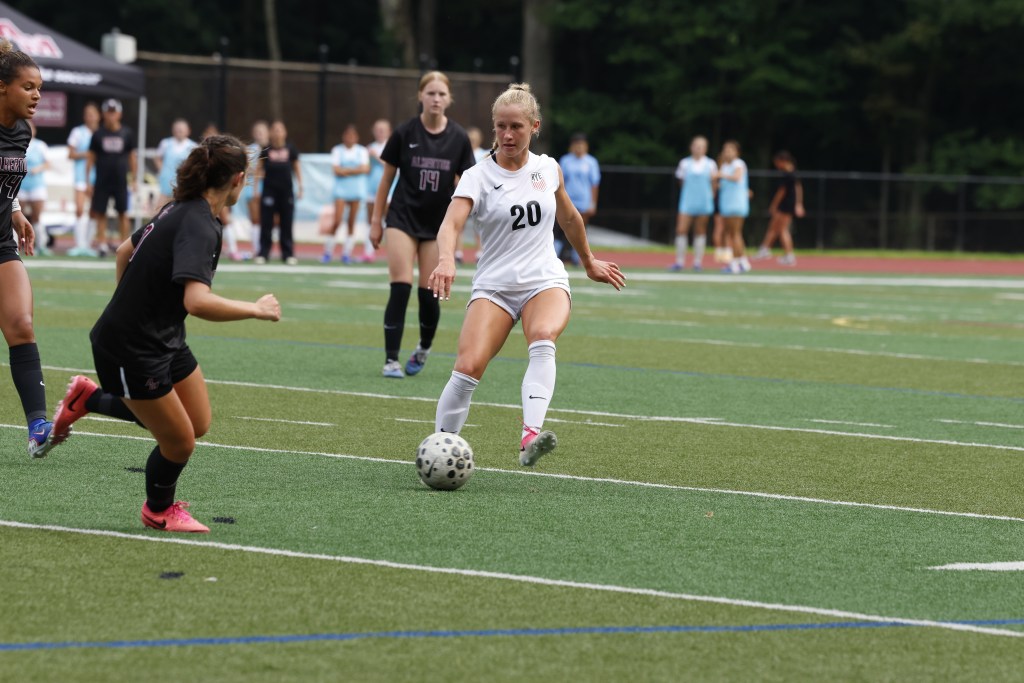 (PHOTO: Rye Girls Soccer's Charlotte Keenan (#20) from a victory against Arlington on September 14, 2026. Contributed.)