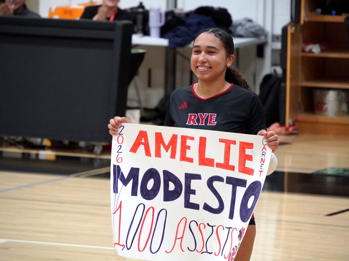 Modesto Reaches Milestone as Rye Volleyball Rolls to Fifth Straight Win
