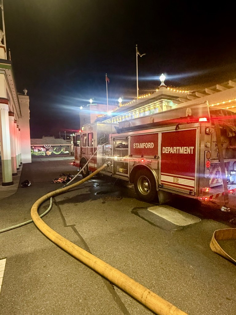 Fire truck at fire scene