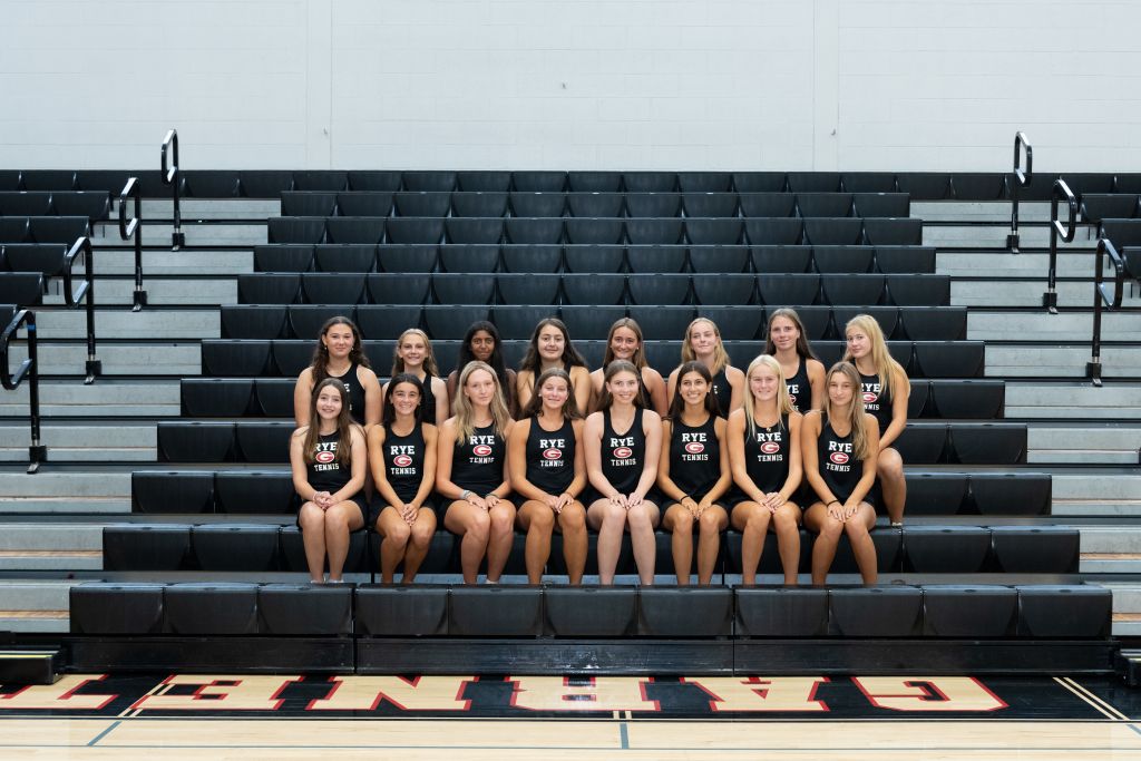 (PHOTO: The 2026 Rye Girls Varsity Tennis team preseason photo. Contributed.)