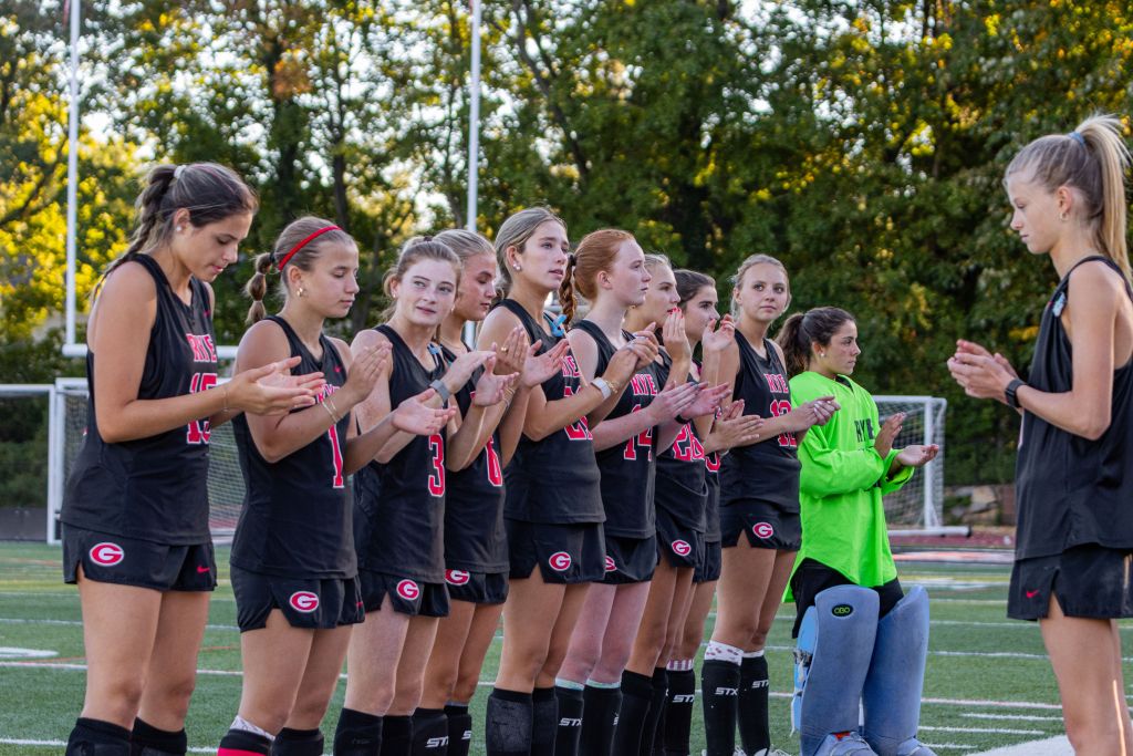 (PHOTO: The Rye Field Hockey team prior to their game on October 6, 2026. Credit: Kai Brittain, KMB Media.)