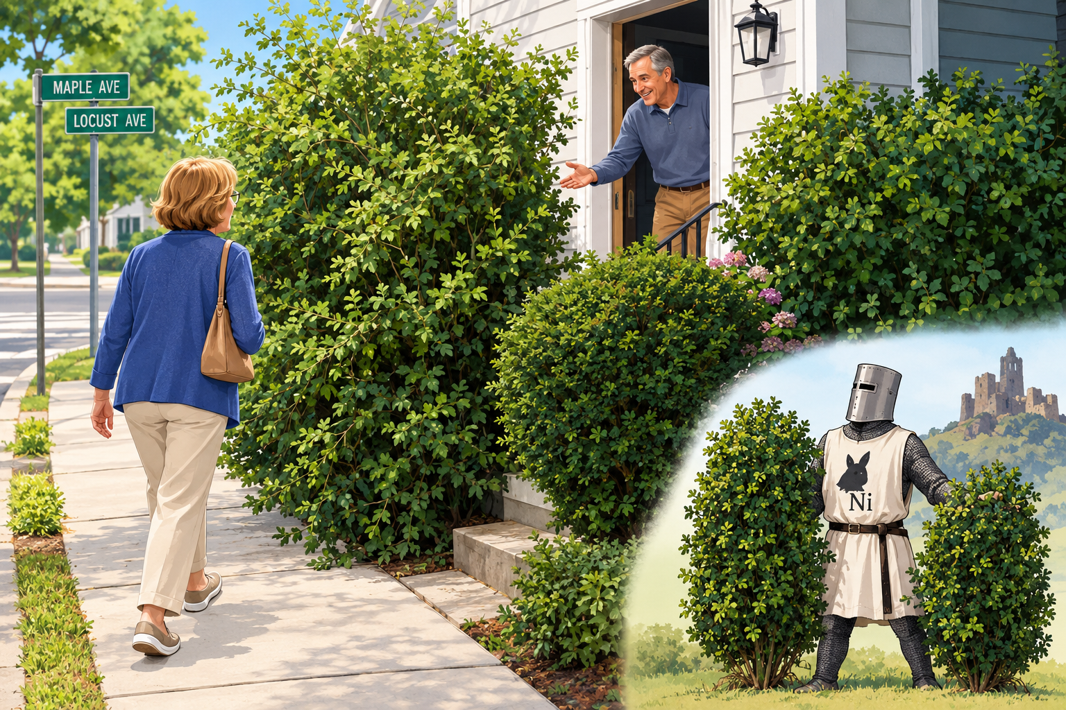 (PHOTO: Judge Latwin on Shrubbery and Sidewalk Maintenance Laws. MyRye.com via AI.)