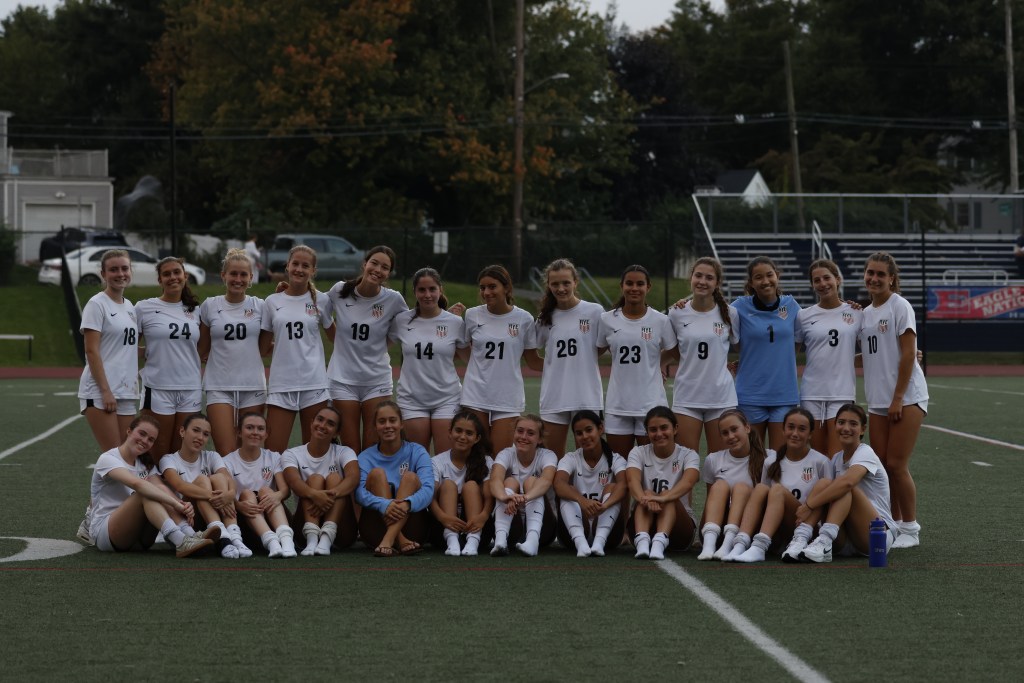 (PHOTO: The Rye Girls Soccer team after a win over Eastchester on October 1, 2026. Credit: Alvar Lee.)