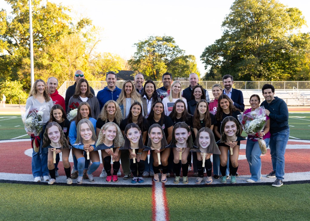 (PHOTO: The Rye Girls Soccer seniors in the class of 2027 from October 15, 2026. Credit: Aileen Brown.)